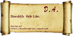 Donáth Adrián névjegykártya